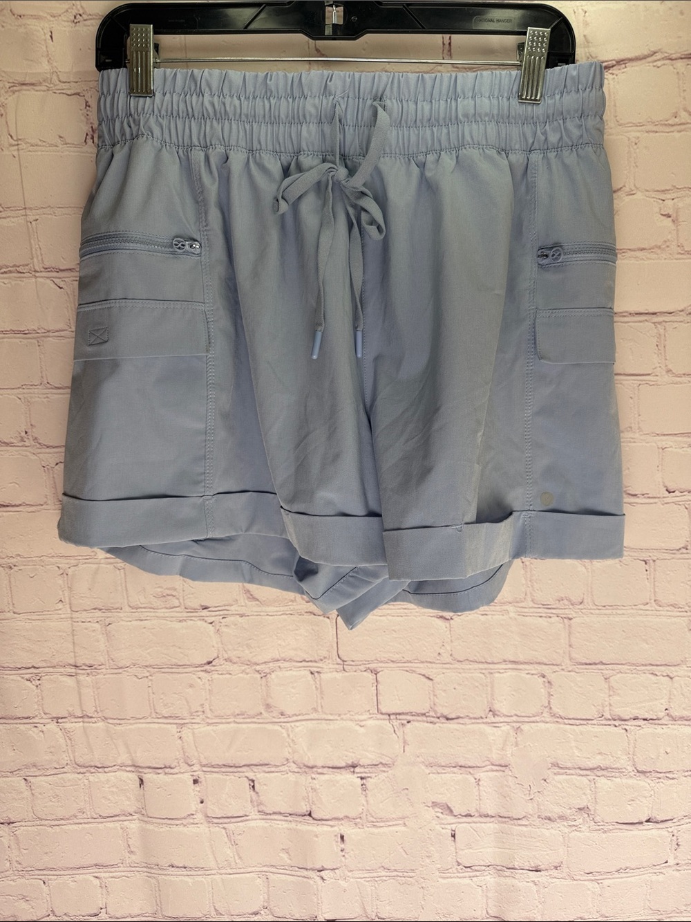 Layers Women's Light Blue Athletic‎ Drawstring Shorts Size XL